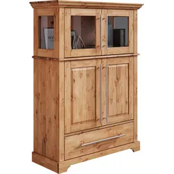 Highboard HOME AFFAIRE "Meliss", beige (natur), B:94cm H:133cm T:39cm, FSC-zertifiziertes Massivholz, Sideboards