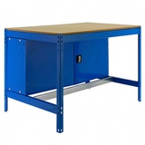 Proregal Werkbank Buffalo mit Schrank | HxBxT 84x120x76cm | Traglast 600kg | Blau