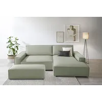 OTTO home Eckcouch Cord 2-Sitzer + 3-Sitzer hellgrün
