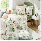 KAEPPEL Kinder-Bettwäsche Picknick Renforcé Mint-grün Größe 1x 135x200 cm + 80x80 cm