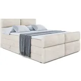 altdecor Boxspringbett Creme, Holzwerkstoff, Höhe ca. 20 cm 140x200 cm, Schlafzimmer, Betten, Boxspringbetten