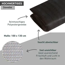 WINDHAGER Insektenschutz Plus Fliegengitter 100 x 130 cm Grau