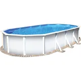 Planet Pool Stahlwandpool ovalform Classic 730x375x120 cm, Stahl 0,4 mm weiß, Folie 0,3 mm blau, ultraweiß|BLAU No Size