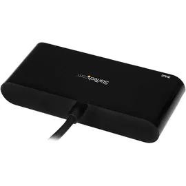 Startech USB-C Adapter to Ethernet (USB-A, 4 Ports), Dockingstation + Black