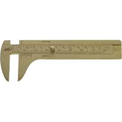 Helios-Preisser Knopfmaß, Hartmessing mitt Nonius, 100x25 mm