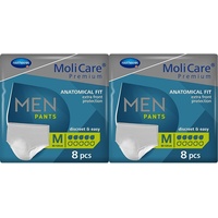 MoliCare Premium MEN PANTS, Diskrete Anwendung bei Inkontinenz speziell für Männer, 5 Tropfen, Gr. M, 1x8 Stück (Packung mit 2)