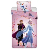 Disney Jerry Fabrics Kinderbettwäsche Frozen - Die Eiskönigin - Völlig unverfroren - Bettbezug 140 x 200 cm + Kissenbezug 60 x 80 cm - Baumwolle Öko-Tex Standard - für Mädchen - Die Eiskönigin