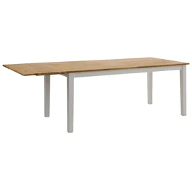Home Affaire Esstisch HOME AFFAIRE "Samba Holztisch Landhaus Küche Bestseller", weiß (weiß, eiche), B:180cm H:75cm T:90cm, Tische, Esstisch, aus massivem Buchenholz, 140 cm oder 180 cm, verlängerbar