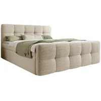 Luxusbetten24 Boxspringbett Cozy Bouclé mit Stauraum 140x200 Beige -