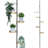 bremermann Teleskop-Blumenregal mit 4 Ablagen 140 bis 290 cm Grau
