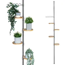 bremermann Teleskop-Blumenregal mit 4 Ablagen 140 bis 290 cm Grau
