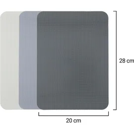 Alpina Schneidebrett-Set Kunststoff 3-tlg. 20 x 28 cm Grau