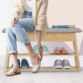 Relaxdays Mateo 90 x 28 x 48 cm braun / natur