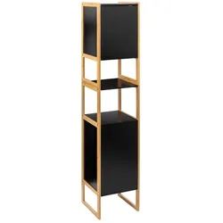 Hohes Badezimmerregal mit Schrank - Schwarz
