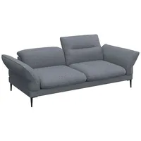 FLEXLUX 2,5-Sitzer Salino, Funktionssofa, Relaxsofa, Sofa mit Arm- und Kopfteil-Verstellungen, Kaltschaum & Stahl-Wellen blau