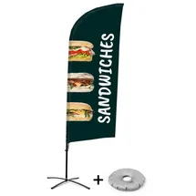 Showdown Displays Beachflag Alu Wind Komplett-Set Sandwiches Englisch Kreuzständer