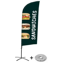 Showdown Displays Beachflag Alu Wind Komplett-Set Sandwiches Englisch Kreuzständer