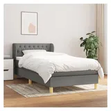 vidaXL Boxspringbett 100 x 200 cm Dunkelgrau