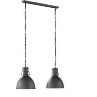 Fischer & Honsel Pendelleuchte London 2-flammig Schwarz/Silber