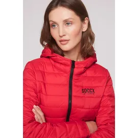 Soccx Outdoorjacke SOCCX, Damen, Gr. XL, rot, Steppware, Material: 100% Polyamid, Futter: 100% Polyester, Füllung: 100% Polyester, bedruckt, bestickt, slim fit normal, eingesetzt elastischer Bund, Jacken Outdoorjacke, mit elastischem Saumabschluss