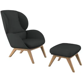 flexlux Ohrensessel »Adria« Stil & Komfort, organische Form, Fuß Eiche grau