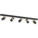 ARCCHIO Deckenstrahler Evaro, schwarz/gold, 5-flg., GU10