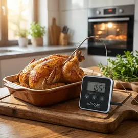 ideoon Grillthermometer 19 cm rostfrei schwarz