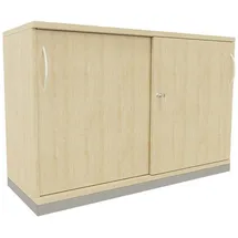 Certeo Schiebetürenschrank Stahl 120 cm beige 1 Fachboden