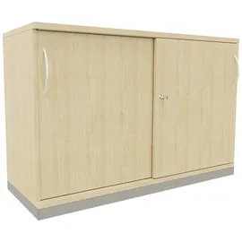 Certeo Schiebetürenschrank Stahl 120 cm beige 1 Fachboden