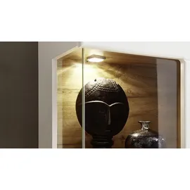 Innostyle Wohnwand Fun weiß matt Eiche Altholz Hirnholz - Weiß/Braun