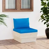 vidaXL Garten-Paletten-Mittelsofa natur/blau