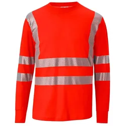 Warnschutz Longsleeve-Shirt "REFLECTIQ" UV-Schutz - XL - warnrot