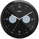 MEBUS Quarz-Wanduhr 26,5 cm 16100 schwarz