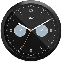 MEBUS Quarz-Wanduhr 26,5 cm 16100 schwarz