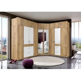 WIMEX Drehtürenschrank Click 135 x 199 x 58 cm Weiß/Braun
