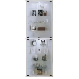 VCM Eckvitrine Vecko Maxi mit Füßen weiß ¦ Maße (cm): B: 67,5 H: 176 T: 23.0