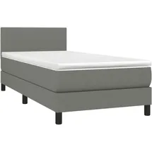 vidaXL Boxspringbett mit Matratze & LED Dunkelgrau 90x190 cm Stoff