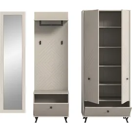 Home Affaire Mento Garderobenschrank 215 x 35 x 190 cm beige