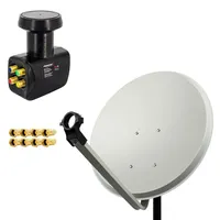 PremiumX 80cm Stahl hellgrau + Quad LNB