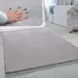 Paco Home Fellteppich »Rabbit 780«, rechteckig, 26 mm Höhe, Kunstfell, Kaninchenfell-Haptik, ein echter Kuschelteppich, Uni-Farben grau