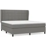 vidaXL Boxspringbett mit Matratze Dunkelgrau 160x200 cm Stoff