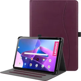 hgwalp Universal Hülle für 9",9.7",10.1",10.2",10.5",10.9",11" Zoll Tablet,Multi-Viewing Angles PU Leder Stand Folio Hülle mit Handschlaufe für 9-11 Zoll Tablet,mit verstellbarem Silikon Band-Lila