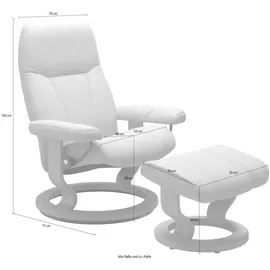 Stressless "Consul", (Set, Relaxsessel, mit Hocker, mit Hocker, mit Classic Base, Größe M, Gestell Schwarz