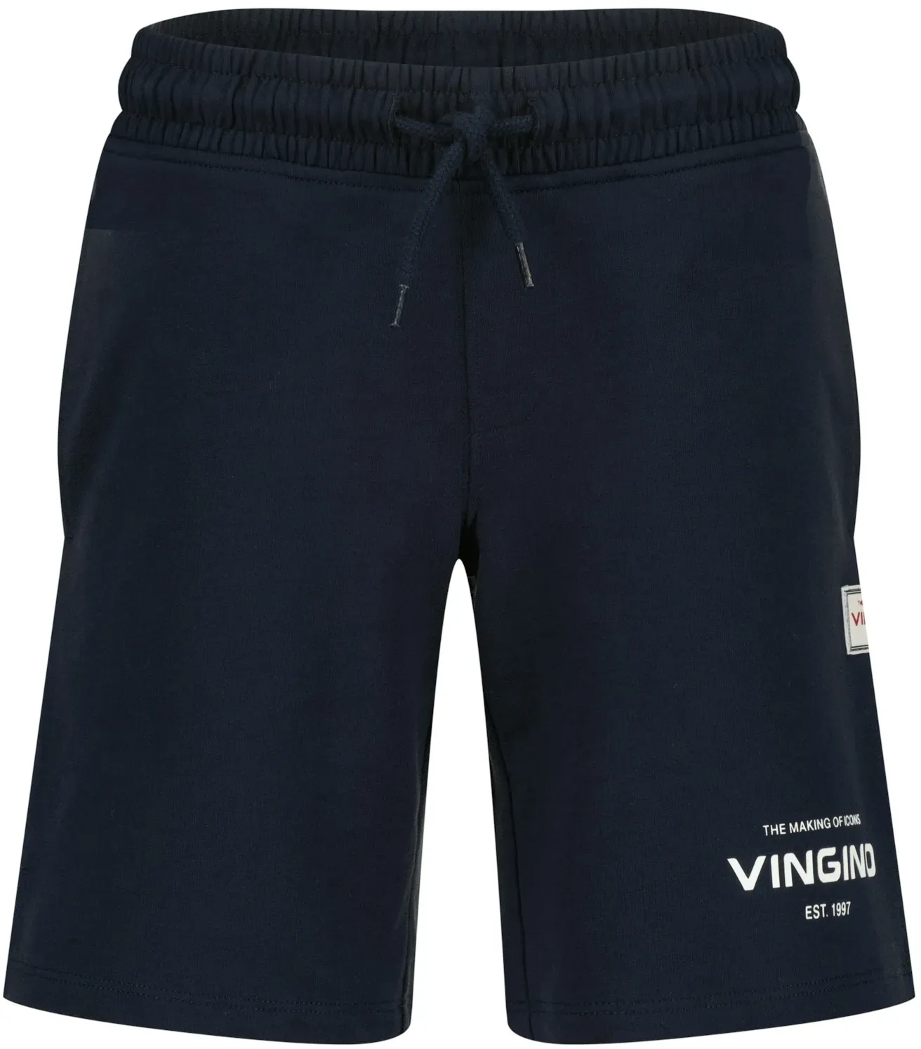 Sweatshorts VINGINO, Mädchen, Gr. 176, N-Gr, midnight blau, Sweatware, Obermaterial: 100% Baumwolle, bedruckt, relaxed fit kniefrei, Hosen Sweatshorts, mit Logo-Print
