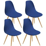 TFBHL 6er-/4er-Set Stuhlhussen für Schalenstühle, Stuhlhussen für Esszimmerstühle, Stuhlschutz ohne Armlehne, Stretch-Schonbezüge für Esszimmer und Wohnzimmer, Blau, 4er-Pack