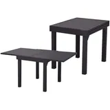 Garden Pleasure Gartentisch ELENA anthrazit quadratisch 65,0 x 65,0 / 130,0 x 75,0 cm