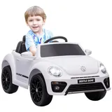aiyaplay Kinder Elektroauto 12V Kinderauto mit 2,4G Fernbedienung, Musik, Hupe, Elektrofahrzeug mit LED-Lichtern, USB/MP3-Anschluss, 3-5 km/h, für Kinder 3-5 Jahre, Weiß