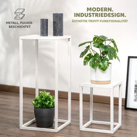 bremermann Blumenhocker 3er-Set, Metall-Blumenständer, Blumensäule (White)