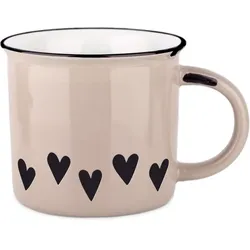 GRAFiK WERKSTATT Vintage Becher Herzen - braun