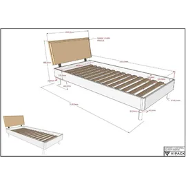 58 aufm Kessel JUGENDZIMMER SET 90x200 Keeley Buche Weiß Holz Nachtkonsole Komfort